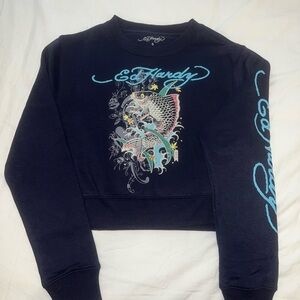 Ed Hardy Black Graphic Sweatshirt